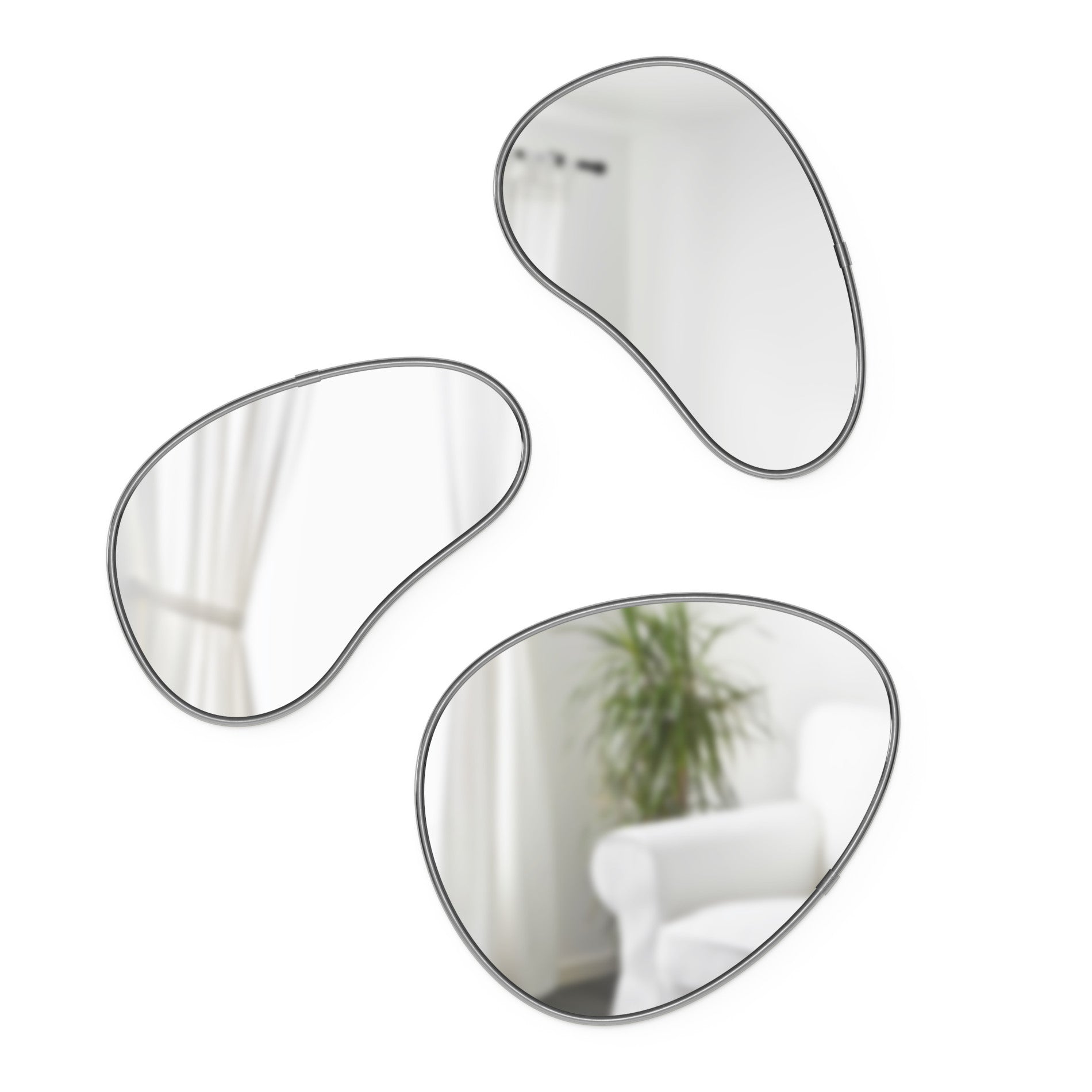 Pebble Wall Mirrors, Set of 3