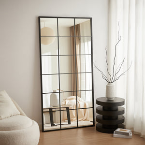 Noir Gridline Floor Mirror